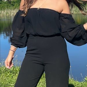 Black long sleeve jumpsuit